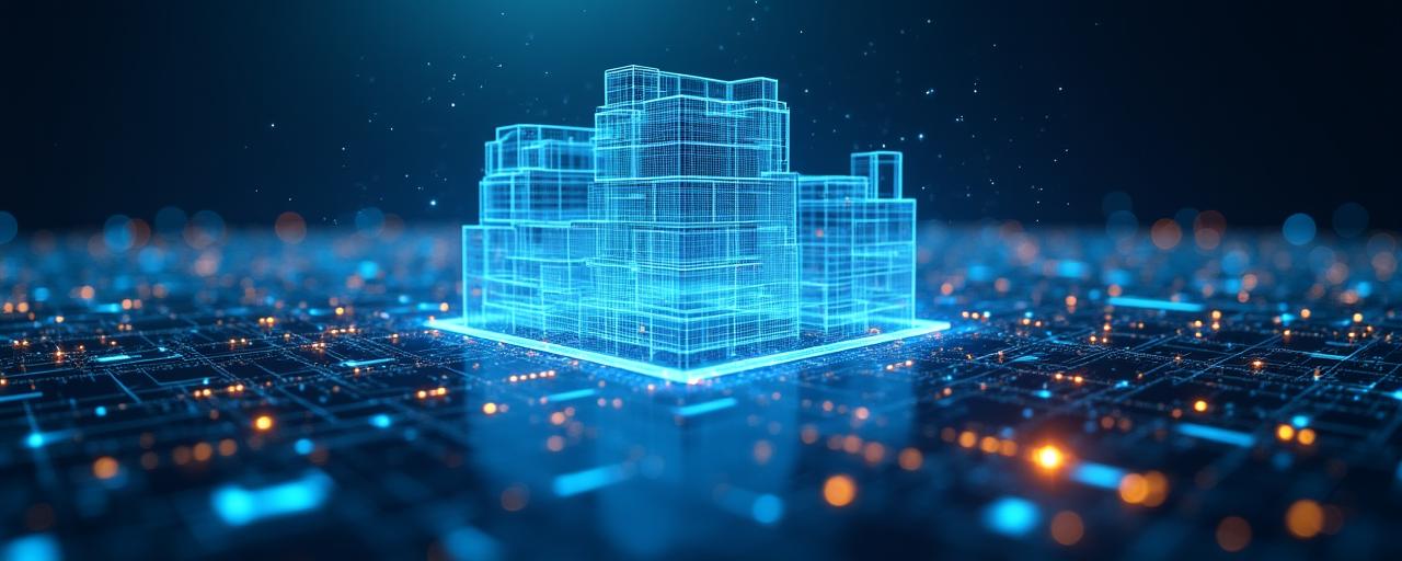 Illustration of digital architecture compliance and AI data security